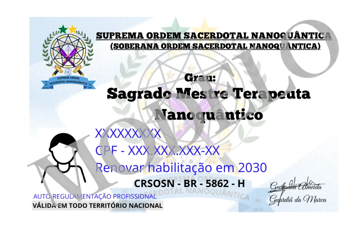 Modelo de identidade do Sagrado Mestre Terapeuta